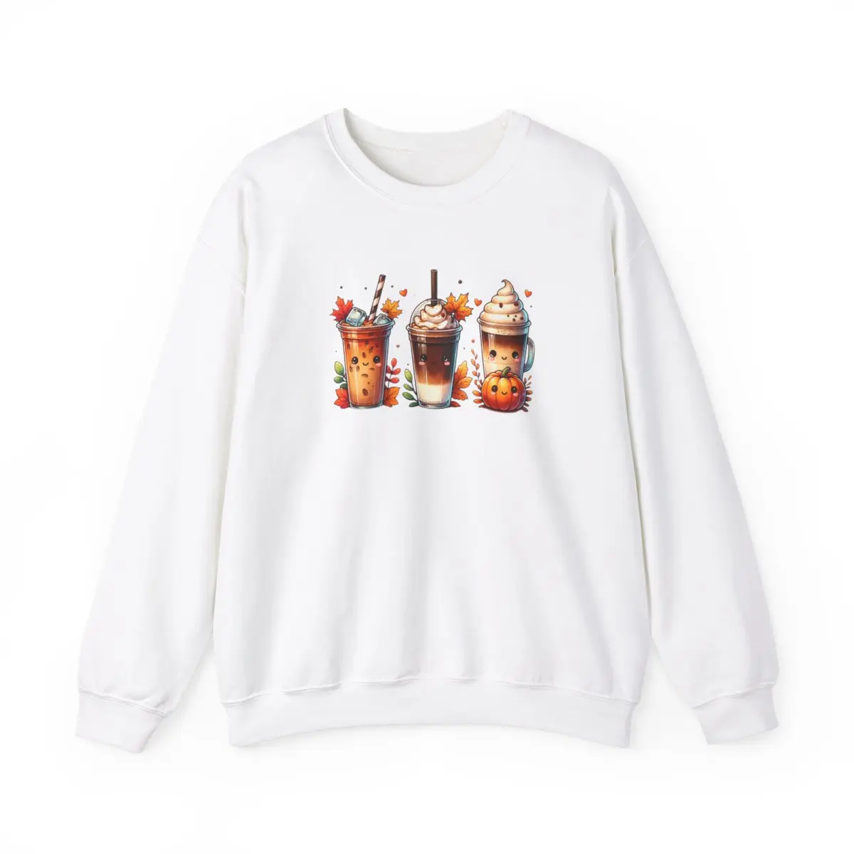 Fall Coffee Pumpkin Sweatshirt, Comfort Colors Halloween Sweatshirt, Iced Coffee Frappe Coffee and Pumpkin, Cute Fall Vibes Sweatshirt