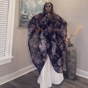 Maimuna Luxe 2-Piece Skirt Set – a flowy chiffon African outfit with sheer overlay and maxi skirt. Elegant, modest, and perfect for special occasions.