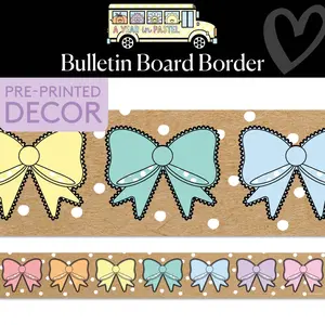 Bow-tied Pastels Bulletin Board Border | A Year In Pastel