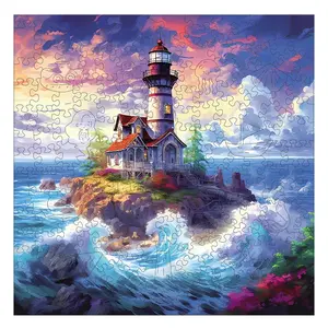 Wooden Lighthouse Puzzle Game, High Difficulty Toy, Adult Focus Training, Halloween Christmas Birthday Gift, Home Decor