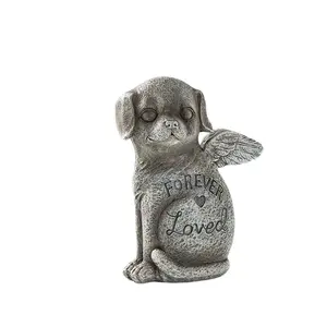 Dog Puppy Memorial Statue, Weatherproof Resin Pet Memorial Stone, Outdoor Garden Yard Decor, Durable Sculpture for Patio & Backyard
