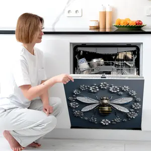 Honey Bee Pattern Magnetic Oven Door Sticker, Reusable Self Adhesive Oven Door Decal, Decorative Sticker for Home Kitchen, Ornaments