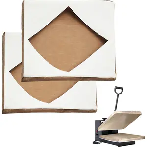 Set of 2 Heat Press Platen Wrap Cover, Non-Stick High Temperature Resistant Teflon Protector for Protecting Sublimation Heat Pressing Machine Plate from , Inks, Adhesives (2 Pack 15x15inch)