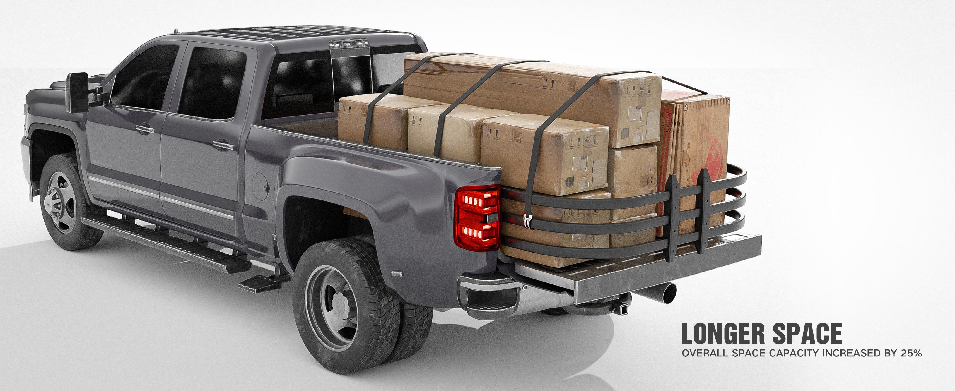 Truck Bed Extender, Aluminum Retractable Tailgate Extender, 49"-61" Adjustable Length, Drill Required, Fits for Toyota Tacoma, Nissan Frontier, Chevy Colorado, GMC Canyon, Maverick, Santa Cruz