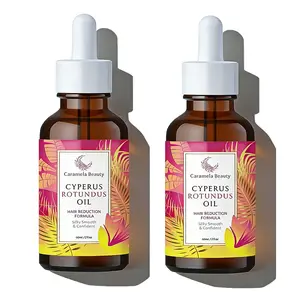 2 Bottles Caramela Beauty Cyperus Rotundus Oil - 60ml Natural Cyperus Rotundus Oil For Hair Removal, Moisturizing & Soothing Cyperus Oil For Reducing Body Hair Growth, Hair Removal Oil Ideal for All Skin Types