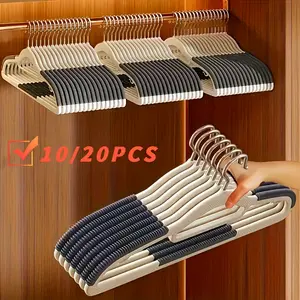 10/20pcs Standard Hanger, Anti-Slip Heavy-Duty Plastic Hanger, Seamless And Durable Design, Suitable for Coats And Jackets, Perfect for Home And Clothing Stores, Retail Display Hanger, Modern Look Hanger, Metal Hook Hanger