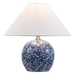 Felice 17.25" Modern Cottage Floral Ceramic Globe LED Table Lamp
