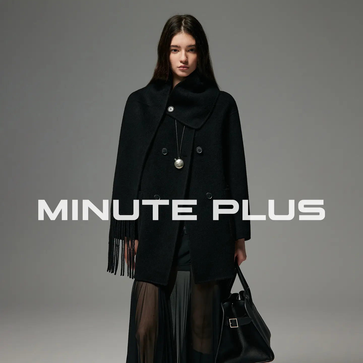 Detachable Fringe Scarf Wool Short Coat Women, Oversized Loose Minimalist Fall Wool Jacket