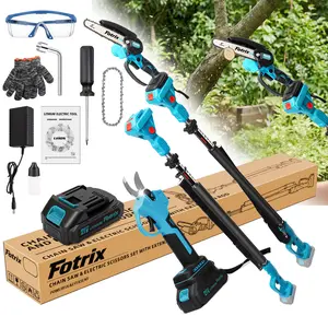 2-in-1 cordless 6-inch electric pole saw, brushless chainsaw,height up to 15 feet; retractable pole saw for cutting wood; retractable pruning saw suitable for cutting branches and trimming—ideal for outdoor fun and gardening.Home Lawn Tool Kit