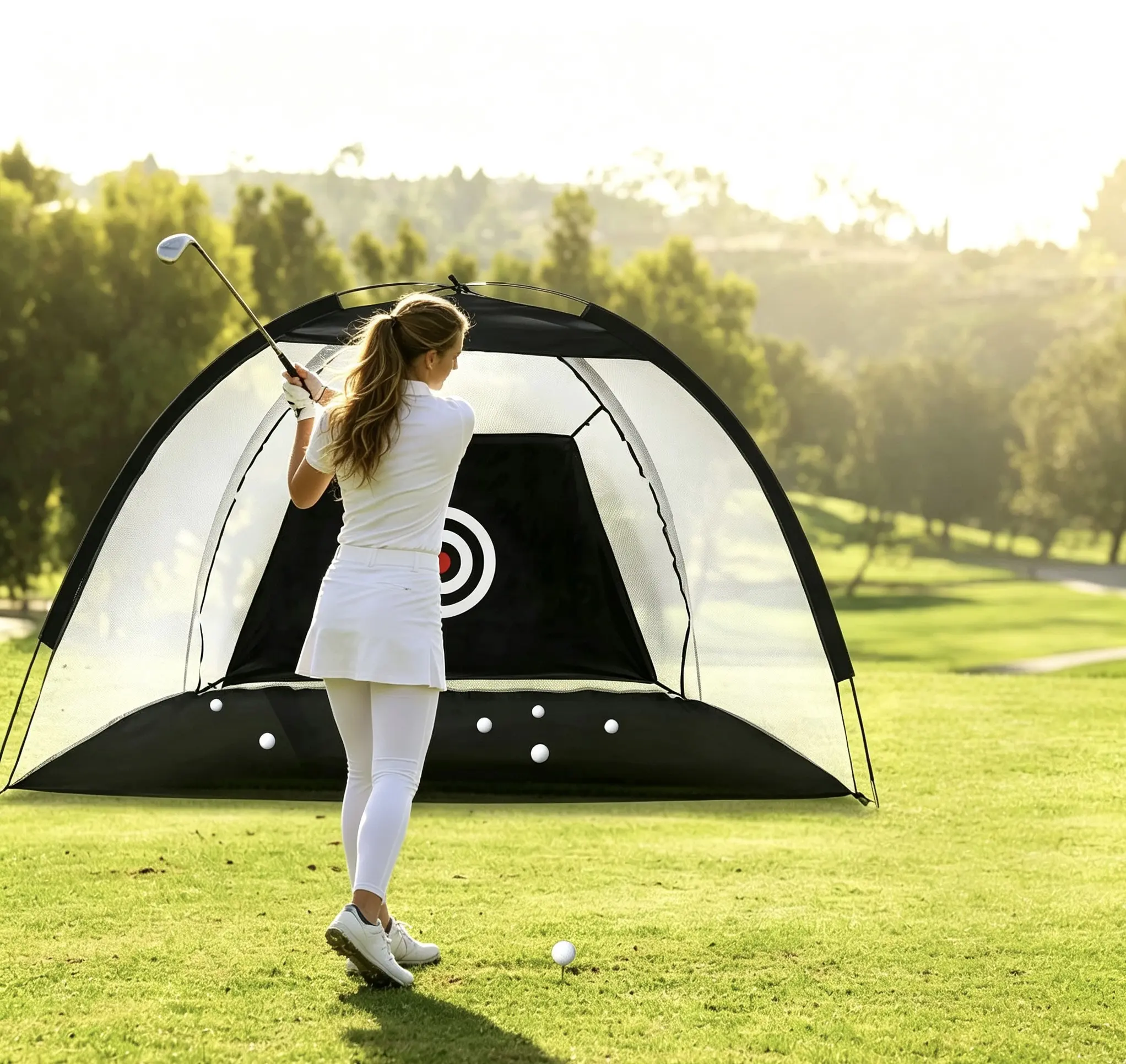 Golf Practice Net with Storage Bag, Golf Practice Net Golf Balls, Golf Training Aid, GolfTraining Equipment for Beginners, Golf TrainingTool, Golf Accessory campingessentials