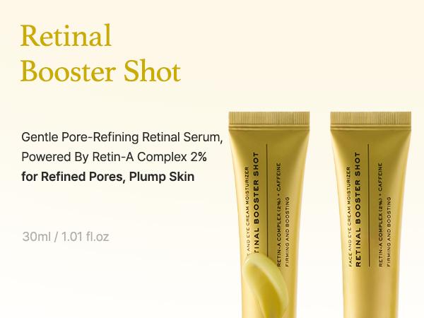 [Arencia Official] Booster Shot Skin Renewal Duo - Vitamin C & Retinal for Day And Night Brightening, Pore Minimizing, Moisturizing, and Fades Dark Spots | 1.01 fl oz + 1.01 fl oz