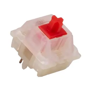 GATERON Milky Red Pro Keyboard Switches, KS-3X1 45g Force Linear RGB LED Pre Lubed 5 Pins Through-Hole LED Key Switches for MX Mechanical gaming Keyboard(35PCS)