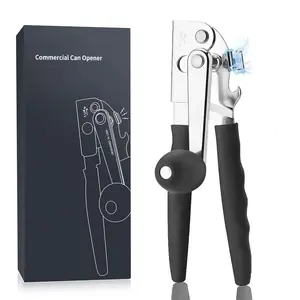 Commercial Grade Stainless Steel Heavy Duty Manual Can Opener with Ergonomic SoftHandle & Magnetic Tip, Multifunctional Bottle Opener for Kitchen, Restaurant & Outdoor.