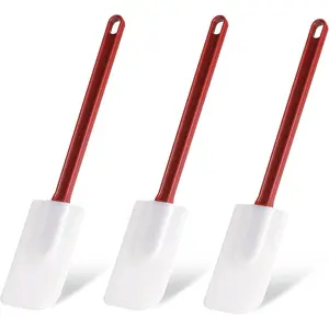 3 PCS Commercial Grade Heat Resistant Silicone Spatulas, 9.5-Inch Rubber Spatulas for Baking, Nonstick & BPA-Free