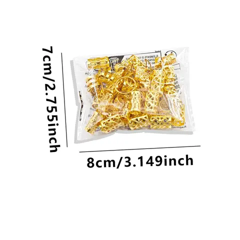 70pcs Hair Cuffs and Beads Set, Hair Jewelry with Charm Design, Alloy Clips for Women, Hair Accessories, Hair Decor, Cute Hair Clips, Party Ready, Perfect for Parties & Photo Shoots