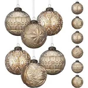 12-Piece 3.15" Large Retro Christmas Ball Ornaments 🎄 - Brown & Bronze Plastic Tree Hanging Decor, Holiday Home Party Supplies, Party Decoration, Black Friday Deal: Christmas Gift