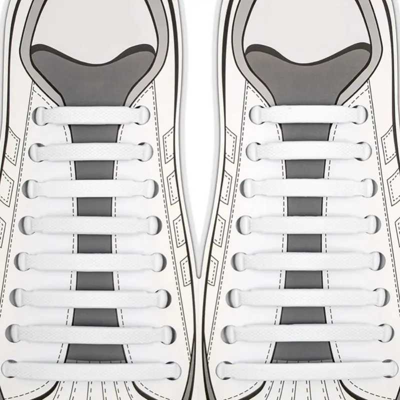 No Tie Shoe Laces for Kids - Elastic Shoelaces for Sneakers, Comfortable Footwear, Rubber Silicone Tieless Laces