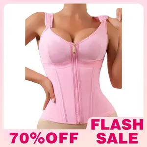 WaistTraineradjustableCorsetforWomenTummyControlSportWorkoutColombianShaperwithZipperWirelessBrasPushUpFallFreshness