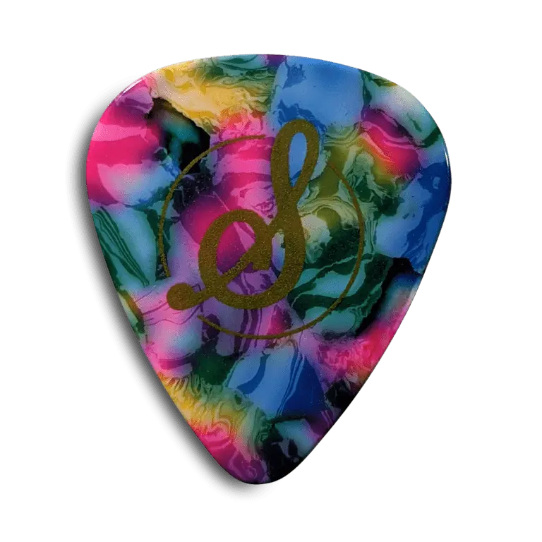 Stringjoy Medium .73mm Mosaic Celluloid Picks - 10 Pack