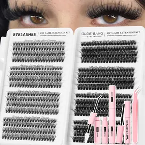 False Eyelash Extension Kit, Ultra-Dense Soft Single Cluster Lashes, Reusable Natural Look, Easy Application, B Curl Style, DIY Cluster Lashes