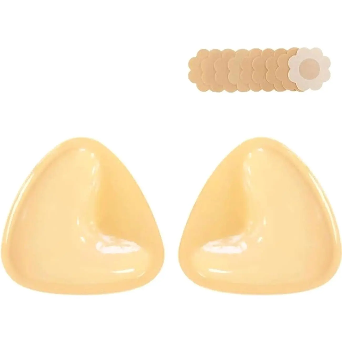 Adhesive Bra Inserts, Silicone Push Up Padding, Reusable Nude Lift Pads for Women, Breathable Skin-Friendly Set for Dresses, 1 Pair