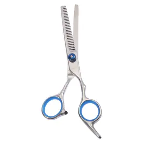 VOCOSTE Stainless Steel Upgrade Thinning Scissors for Long Short Thick Hard Soft Hair for Men Women with Blue Gasket Ring