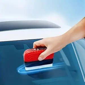 Multifunctional Windshield Anti-Fog Waterproof Wiper, Abs Resin Body with Application Sponge, Suitable for Windows, Mirrors, Glasses, Car Windshield Cleaner, Car Cleaning Supplies