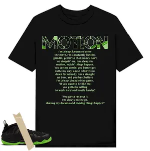 Motion Tee, Foamposite One Black VoltT Shirt, Shirt To Match sneaker Streetwear Graphic Shirt Men Women