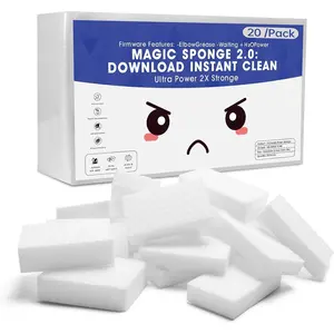 Magic Sponge Eraser, Textured 20 Pack Extra Dense Sponge for Stubborn Grime in Kitchen, Bathroom, Shower &  Furniture