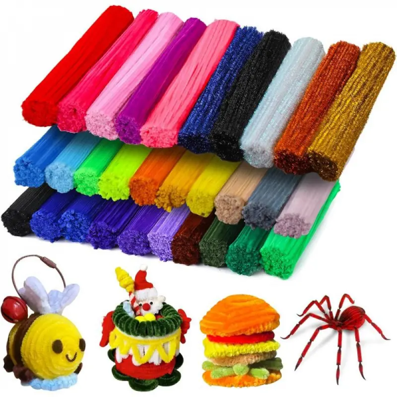 3000 pieces of 30-color pipe cleaners, DIY craft project sparkling craft pipe cleaners, handmade craft supplies, Handcraft, DIY Kits