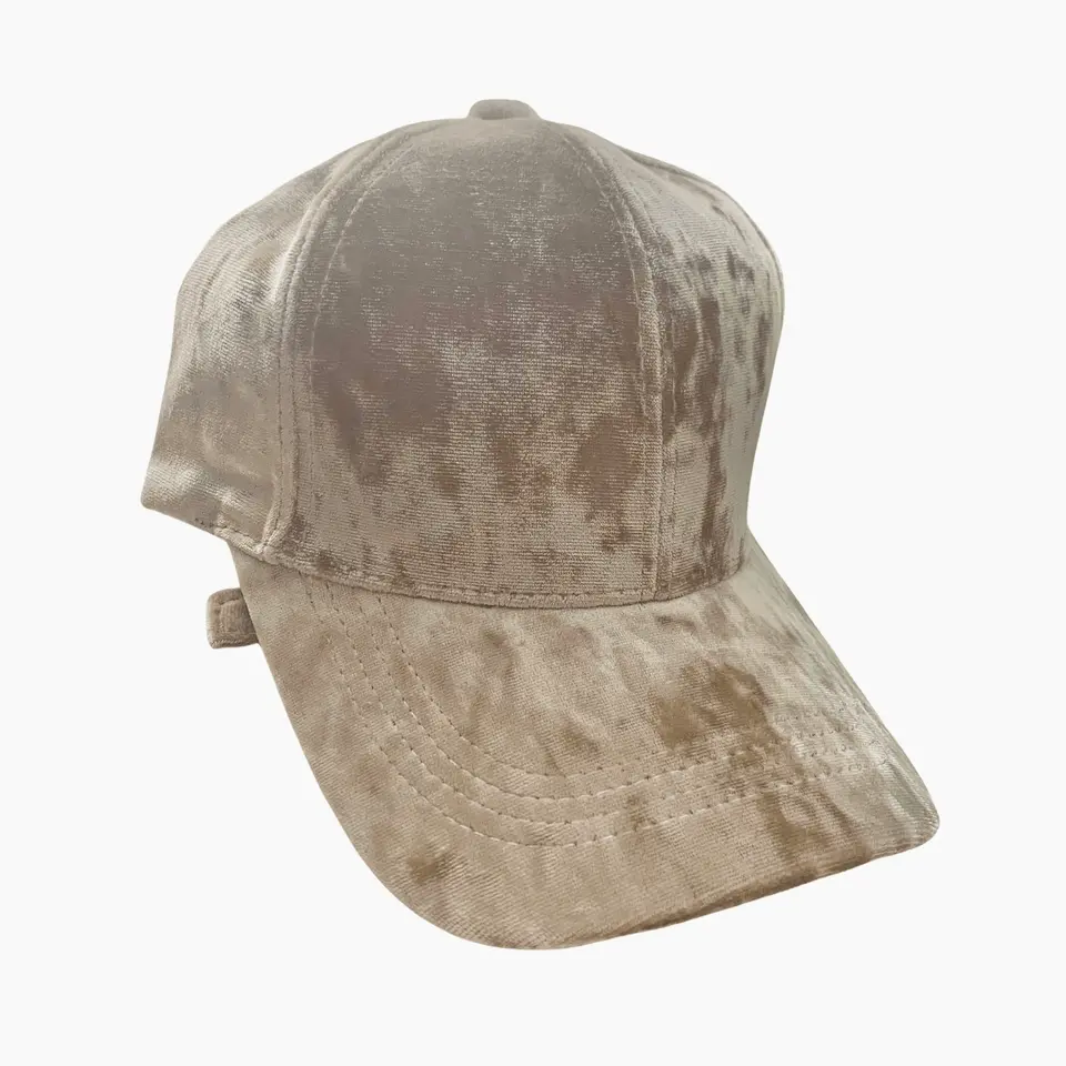Beige Velvet Hat