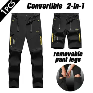 Men's Convertible 2-in-1 Hiking Pants, Detachable Legs (One Pants Two Wears), Quick Dry & Lightweight, Multi-Pocket Outdoor Trousers, Free Belt Included, Ideal for Camping, Trekking, Fishing & Summer Adventures