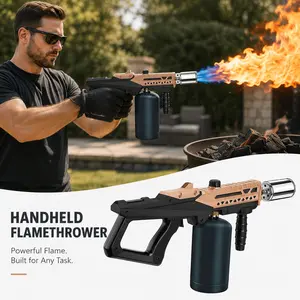 Refillable Butane Torch Lighter & Adjustable Flame, Kitchen Culinary Blow Torch for Creme Brulee, Baking, BBQ, Searing Steak, Desserts, DIY Crafts & Soldering - Windproof Jet Flame, Ergonomic Grip, Butane Gas Not Included