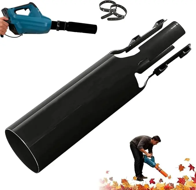 Cyclone Booster Attachment for Leaf Blowers - 2-3in Universal Fit Plastic Body, for Yard Cleaning and Snow Clearing, 1-Piece Design