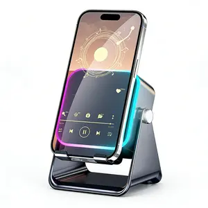 2026 5-in-1 Inductive Bluetooth Speaker with Phone Stand & Amplifier Rechargeable Color Lights Compatible with iPhone & Android Perfect Birthday Gift for Teens