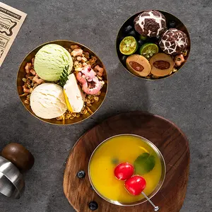 1pc/2pcs ，Stainless Steel Dessert Bowl Set, New Design Ice Cream Cups, Party Snack Bowls, Summer Pudding Cups, Wedding Fruit Platters