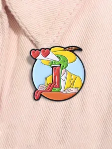 Comedy Movie Character Enamel Pin The Mask Jim Carrey Green Mask Metal Brooch Lapel Backpack Badge Fashion Jewelry Accessories Gift for Friends, Vintage