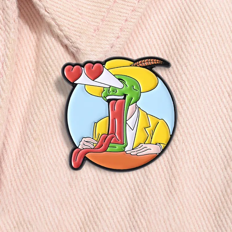 Comedy Movie Character Enamel Pin The Mask Jim Carrey Green Mask Metal Brooch Lapel Backpack Badge Brooch Pin Clip Fashion Jewelry Accessories Gift for Friends, Vintage