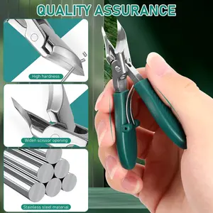 Eagle Beak Slanted Nail Clippers Set, Long Handle Wide Jaw Anti-Splash Nippers, Suitable for Thick and Ingrown Nails, Unisex Design, Nail Care Tool, Nail Trimmer