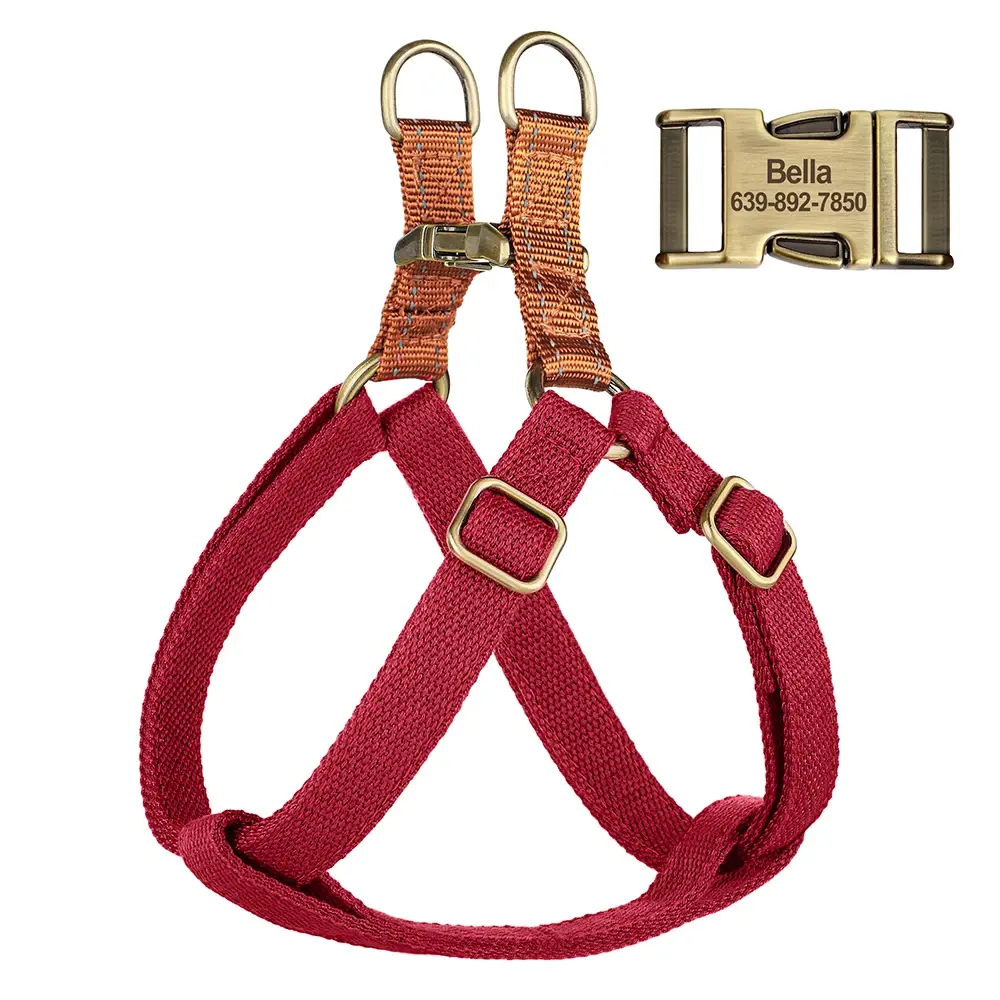 Custom Nylon Buckle Dog Harness - Quick-Release, Chewproof, Engraving Harness Vest for Pet Walking, Durable Adjustable Design for All Dog Sizes, Quick-Release Vest Harnesses, Chewproof Vest Harnesses