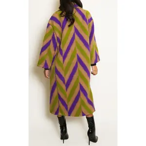 Chevron Wool Longline Coat