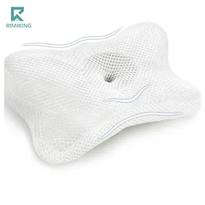 [FathersDayGift] RIMIKING Orthopedic Neck Pillow for Sleeping – Memory Foam Cervical Pillow with Breathable Cover, Adjustable Height for Pain Relief