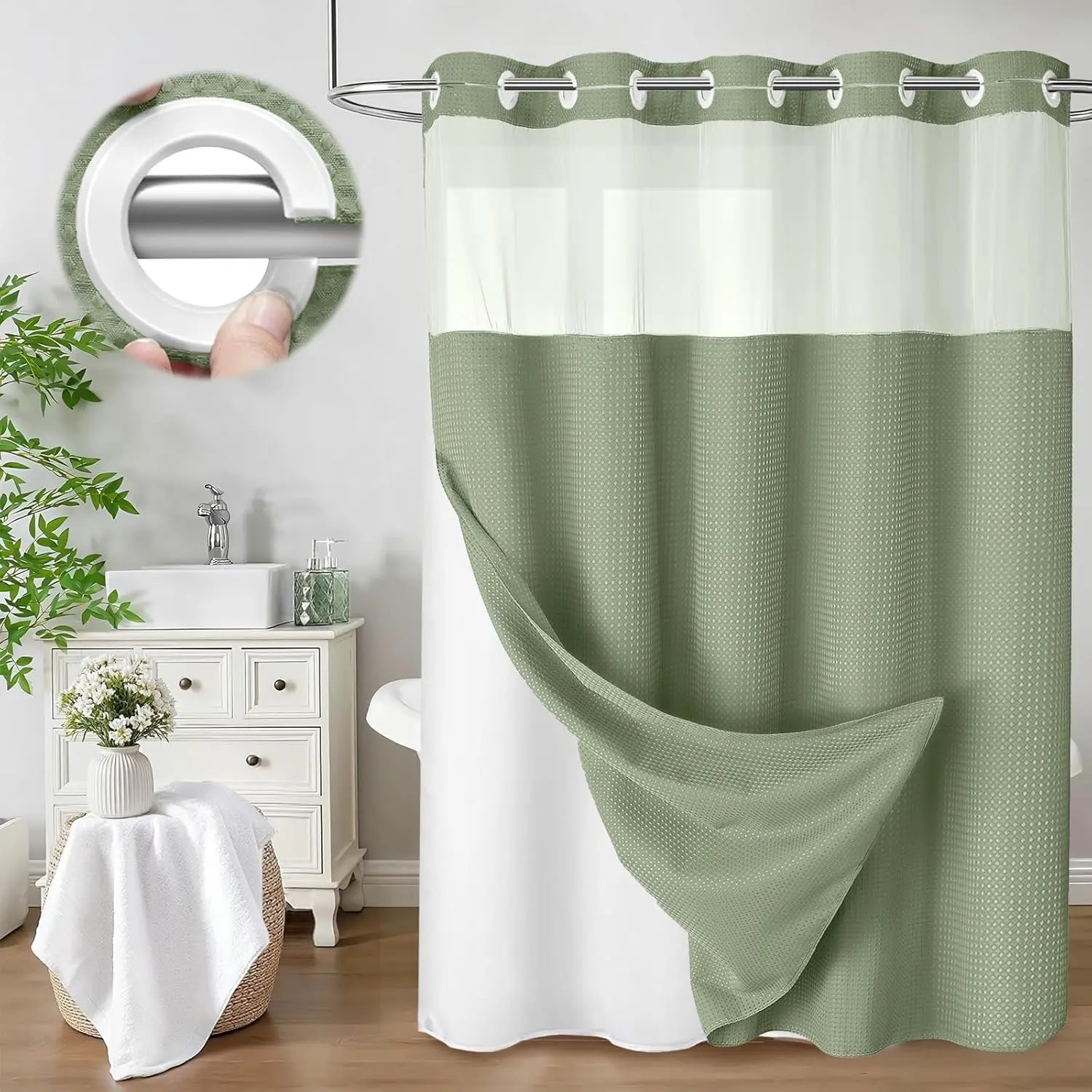 Sage Green-white Ring