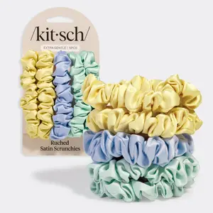 Coastal Cottage Multi-color Ruched Satin Scrunchies Coastal Cottage Multi-color Ruched Satin Scrunchies