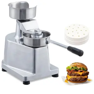 Garvee Heavy-Duty Hamburger Patty Maker with Food-Grade Stainless Steel Bowl, Available in 4, 5, and 6 Inch Sizes, Includes 500 Patty Papers for Easy Meat Forming and Consistent Burger Preparation