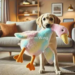 New Design Extra Large 19.69 Inch Plush Duck Toy with Embroidered Safety Eye Graphics Washable Puppy Pet Toy for Small to Large Pets