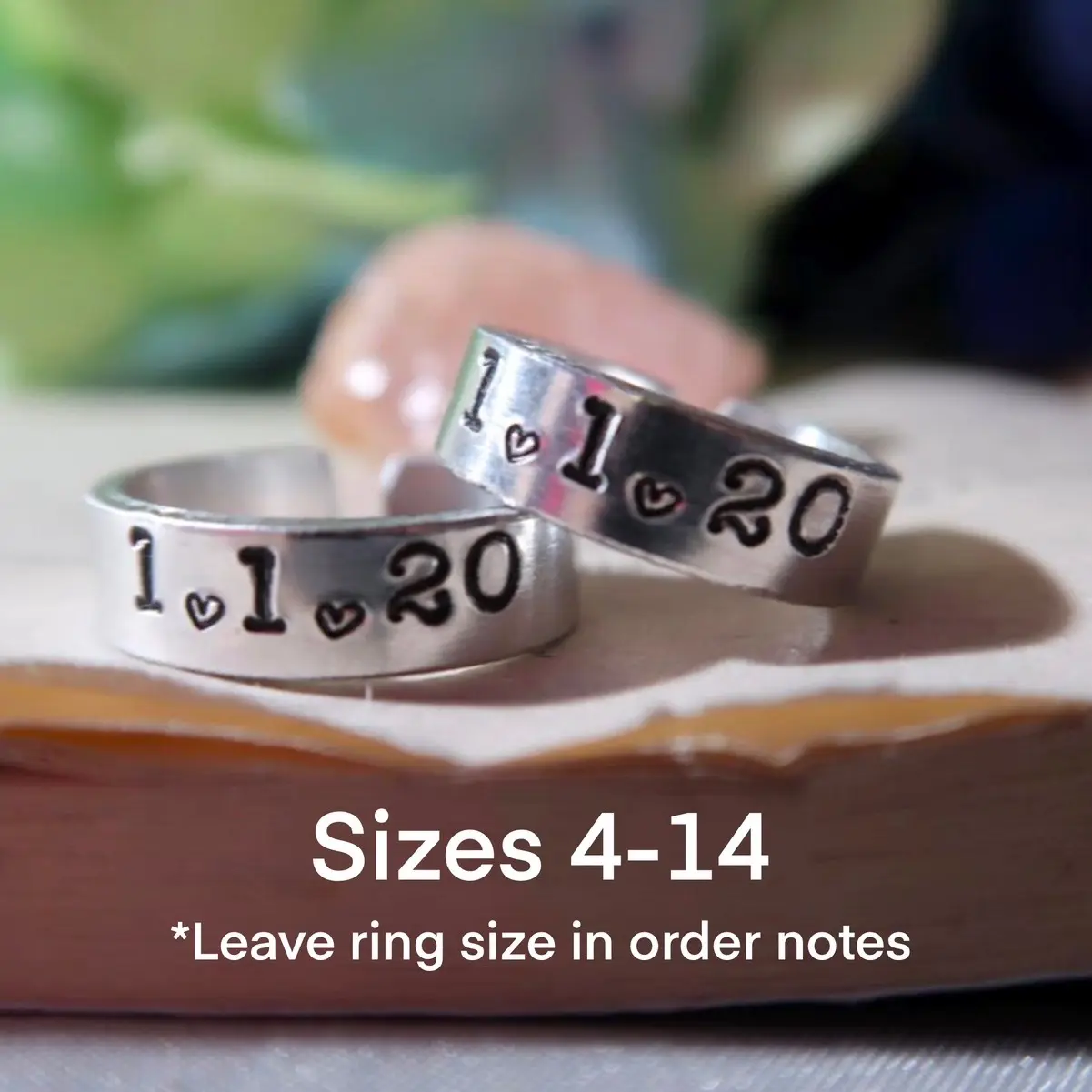 Adjustable Custom Date Ring, Anniversary Gifts Adjustable Custom Date Ring, Anniversary Gifts