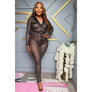 Glam Grid Mesh Catsuit