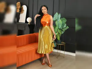 LUXOR ORANGE METALLIC BODYSUIT