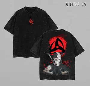 Limited Naruto - Uchiha Obito Anime Washed Tee Unisex Oversize Heavyweight Cotton T-shirt, Anime Wash Tee, Anime Lovers, Anime Tee, Anime Lovers Gift, Gift For Him, Gift For Her. Fabric Man